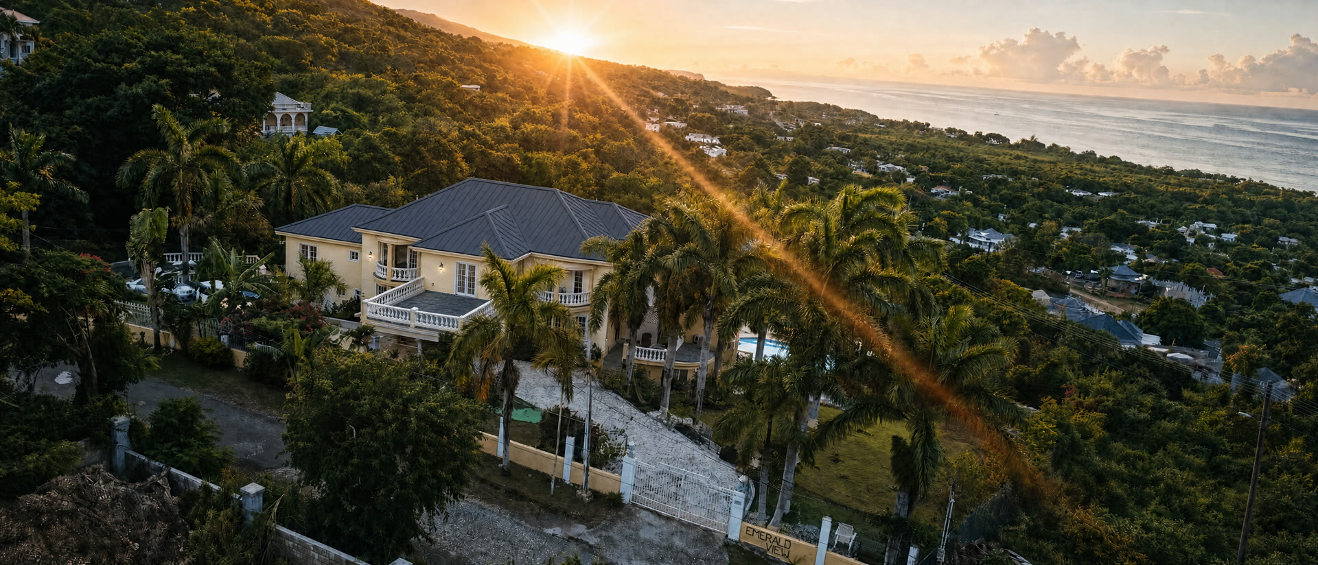 Aerial at sunset
